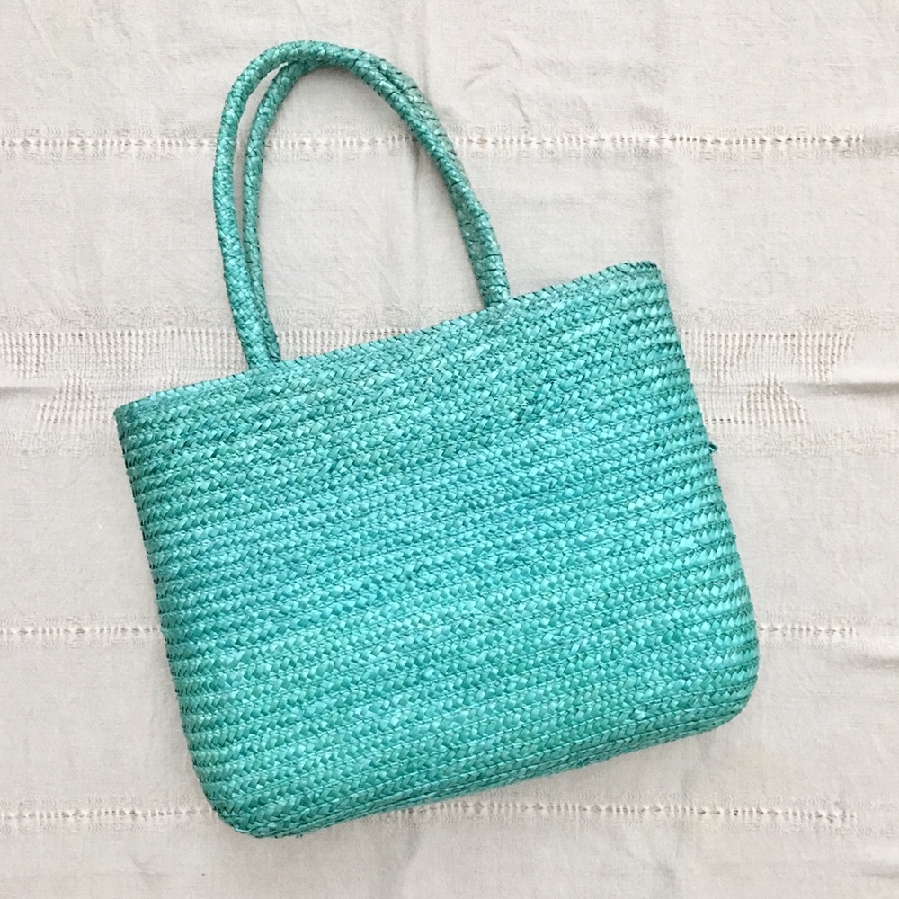 Natural Straw Plaited Market Bag • NWOT